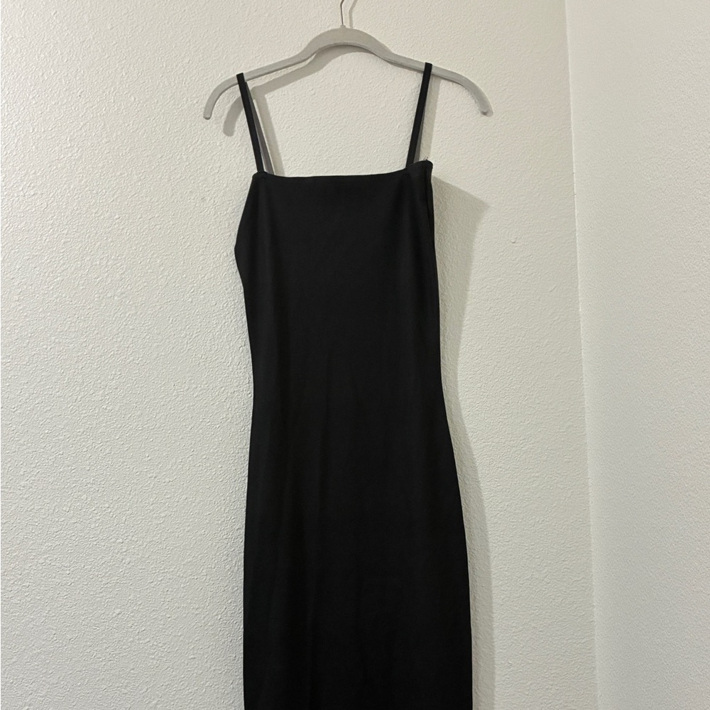 Zara Two-Tone Black and Gray Bodycon Midi Dress